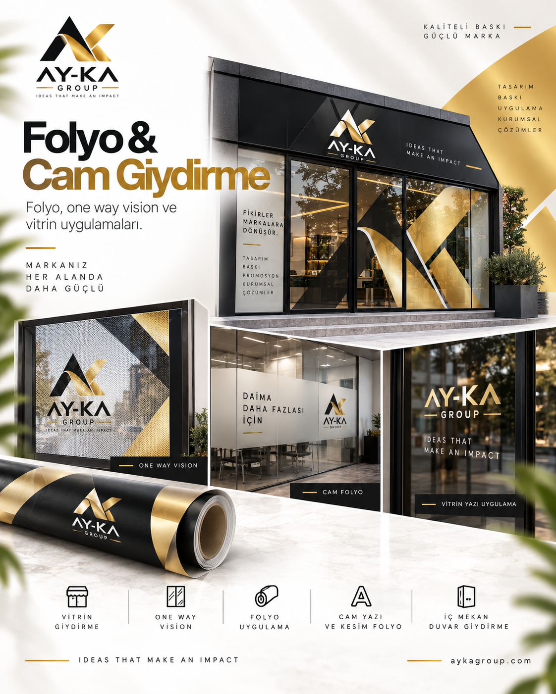 Mağaza cam giydirme ve mekân reklam uygulaması